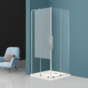 Cabina de dus glisanta Veldman Kansas Duo nichel periat 80 x 80 x 195 cm sticla 8 mm - Img 3