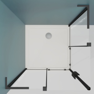 Cabina de dus glisanta Veldman Kolorado Duo negru 80 x 90 cm sticla 8 mm - Img 5