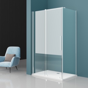 Cabina de dus glisanta Veldman Lea crom 150 x 100 cm sticla 8 mm - Img 2