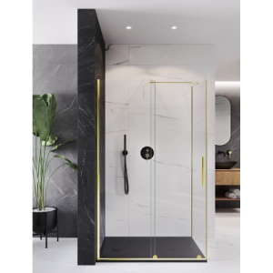 Cabina de dus glisanta Veldman Lima auriu lucios 140 x 80 cm sticla 8 mm - Img 3