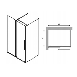 Cabina de dus glisanta Veldman Odea Black negru mat 140 x 80 cm sticla 8 mm - Img 12