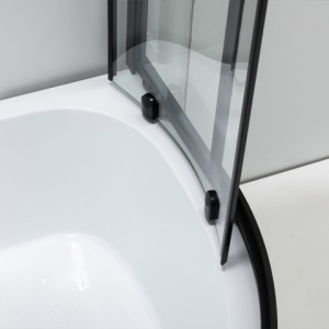Cabina de dus Maja/De dreapta 115x85cm, Usi Glisante, Design Modern Negru+ Cada de dus inalta - Img 9