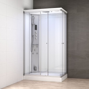 Cabina de dus MUE-AR1280-2L alba cu hidromasaj si sauna cu aburi 120 x 80 x 217 cm - Img 2