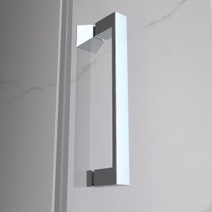 Cabina de dus patrata cu cadita KZ04B ST02A crom negru 80 x 80 cm sticla 6 mm - Img 10