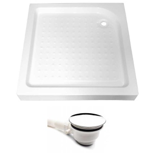 Cabina de dus patrata cu rame albe si cadita alba antialunecare KZ93B-SXL02B 90 x 90 cm - Img 20