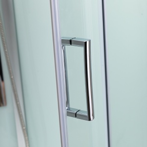 Cabina de dus patrata cu rame cromate si hidromasaj Lisa Brushed Chrome 90 x 90 cm - Img 10