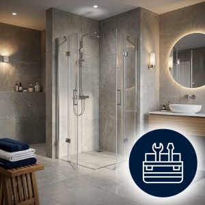 Cabina de dus patrata de colt KZ25 crom 80 x 80 cm sticla 6 mm - Img 13