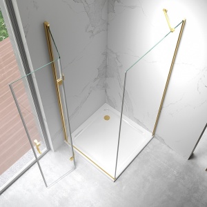 Cabina de dus patrata din sticla securizata cu rame aurii KZ20A 70 x 70 cm - Img 5