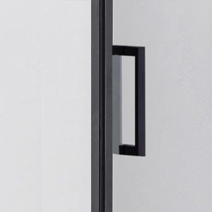 Cabina de dus patrata din sticla securizata cu rame negre si cadita alba antialunecare KZ1390A/SXL02A 80 x 80 cm - Img 13