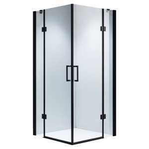 Cabina de dus patrata KZ25 negru mat 90 x 90 cm sticla 6 mm