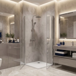 Cabina de dus patrata KZ29 90 x 90 x 195 cm sticla 6 mm profil crom - Img 22