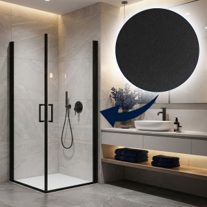 Cabina de dus patrata KZ29 negru mat 90 x 90 x 195 cm sticla 6 mm - Img 10