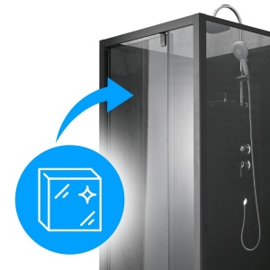 Cabina de dus patrata WSH306 , cu cadita de dus 90x90, Culoare Negru - Img 12