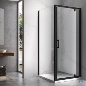 Cabina de dus patrata ZES-KZ04B-BL-80, 80 x 80cm, cu rame negru mat, sticla 6 mm - Img 13