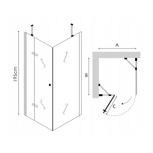 Cabina de dus PRO NEVADA ,Dimensiuni La Alegere, Inaltime 195 cm, Nano Easy Clean - Img 10