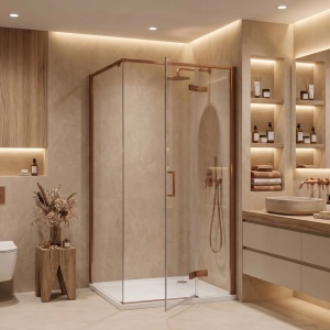 Cabina de dus Rea Bruno Brush Copper 90x90 cm - Img 5