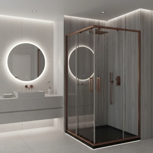 Cabina de dus Rea City 80x100 Brush Copper - Img 6