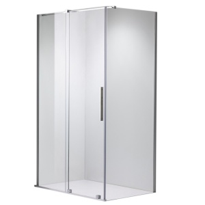 Cabina de dus rectangulara ASTRA-CH-A-150+B80+E cromata 150x80 cm 8 mm - Img 1