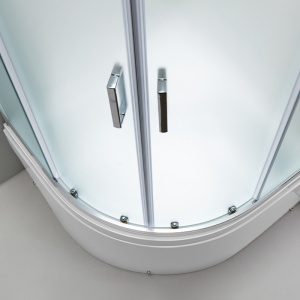 Cabina de dus semicirculara cu sticla securizata mata si cadita de dus inalta MAJA 80 x 80 cm - Img 21