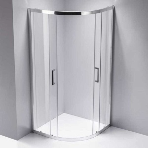 Cabina de dus semicirculara din sticla securizata cu cadita alba slim KZ101B/ST01B 90 x 90 cm - Img 4