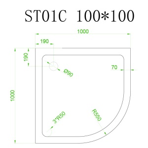 Cabina de dus semirculara din sticla securizata cu rame cromate si cadita alba inclusa KZ94C-ST01C 100 x 100 cm - Img 11