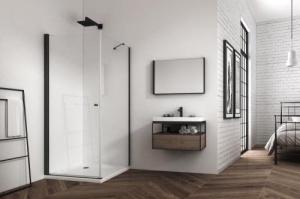 Cabina de dus Veldman Atlanta negru mat 70 x 60 x 195 cm sticla 6 mm