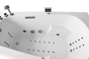 Cada cu hidromasaj asimetrica MUE-007B Dreapta, 170 x 100 x 70 cm, 32 duze, incalzitor, ozonoterapie si Bluetooth, alba - Img 10
