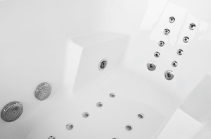 Cada cu hidromasaj asimetrica MUE-007B Dreapta, 170 x 100 x 70 cm, 32 duze, incalzitor, ozonoterapie si Bluetooth, alba - Img 20