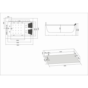 Cada cu hidromasaj dubla cu incalzitor Fenix 606AH montaj dreapta, 180 x 120 cm, alb lucios - Img 16