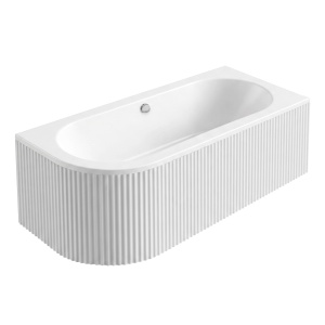Cada de baie alba cu montaj dreapta cu caneluri Rea Orion Right 160cm