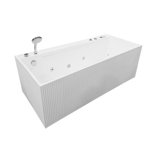 Cada de baie cu hidromasaj si design canelat MO-18008AL-170, 170 x 75 x 59 cm, cascada si Bluetooth