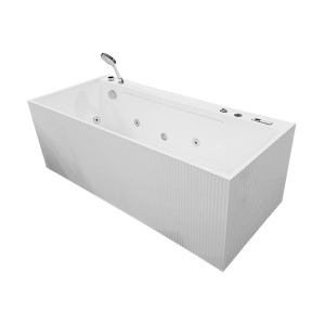 Cada de baie cu hidromasaj si design canelat MO-18008AL-170, 170 x 75 x 59 cm, cascada si Bluetooth - Img 2
