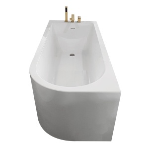 Cadă de baie cu montaj pe stanga, cu baterie aurie 170 x 75 x 58 cm - Img 4