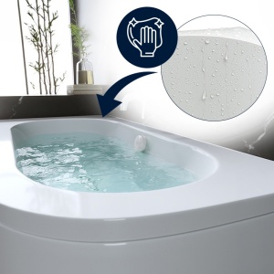 Cada de baie, cu montaj stanga, EBI cu masca si ventil alb, 170 x 75 cm - Img 3