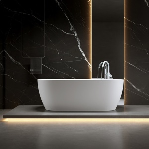 Cada de baie freestanding Cesana 518C, alb mat, 170 x 75 cm - Img 8