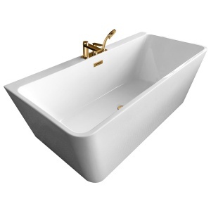 Cada de baie freestanding cu baterie crom inclusa, dimensiuni 170X80X58CM - Img 1