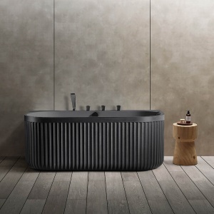 Cada de baie freestanding cu baterie integrata MUE-A005-2B, 170 x 80 cm, negru mat - Img 2