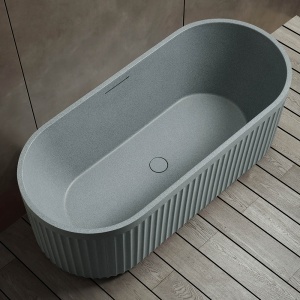 Cadă de baie freestanding cu strat rezistent la abraziune, MUE-D006GG, gri granit, 170 x 75 x 60 cm - Img 3