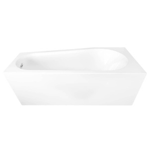 Cada de baie freestanding lipita de perete asimetrica montaj stanga MO-006DL, 170 x 80 cm, alb lucios - Img 3
