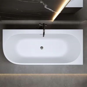 Cada de baie freestanding lipita de perete MO-1724 montaj dreapta, 160 x 75 cm, alb lucios - Img 7