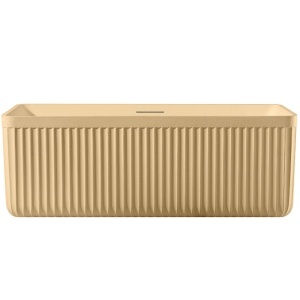 Cada de baie freestanding MUE-D005-1CP 170 x 75 x 60 cm, finisaj mat textura de piatra, Cappuccino