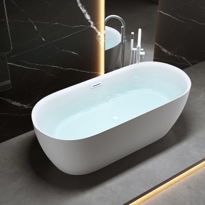 Cada de baie freestanding ovala Cesana 518A alb mat – 150 x 75 cm - Img 2