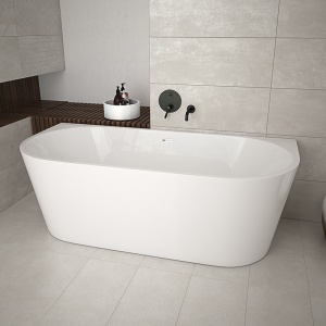 Cada de baie LENA 527C, Dimensiune 160x75cm, Culoare Alb, Deversor Crom - Img 18