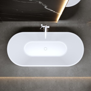 Cada de baie Lisbona 502C 170x80cm, Culoare Alb , Deversor Alb Lucios - Img 3