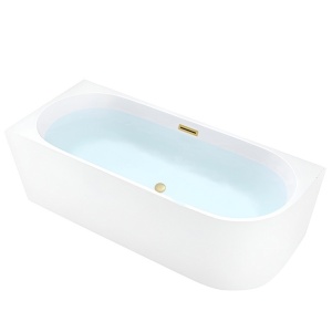 Cada de baie, montaj stanga, Mera2 - 160 x 75 cm, alb cu ventil auriu periat