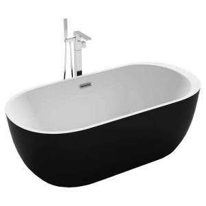 Cada de baie Porto 503B 170x75cm, Culoare Negru ,Deversor Cromat