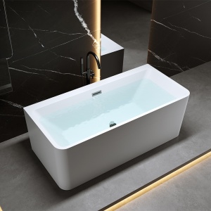 Cada de baie SOFIA 515B, Dimensiune 150x75cm, Culoare Alb, Deversor Crom - Img 4