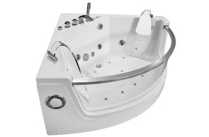 Cada de baie SPA cu hidromasaj de colt MO-0053W, 141 x 141 x 61 cm, front de sticla, radio, bluetooth si incalzitor - Img 4