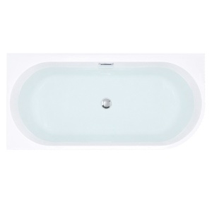Cada de baie striata, montaj stanga, Rio 504C 160 x 75 cm, alb lucios, ventil cromat si fanta LED - Img 15
