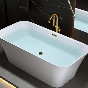 Cada de baie Viana 511C 150x75cm , Culoare Alb, Deversor Auriu - Img 11
